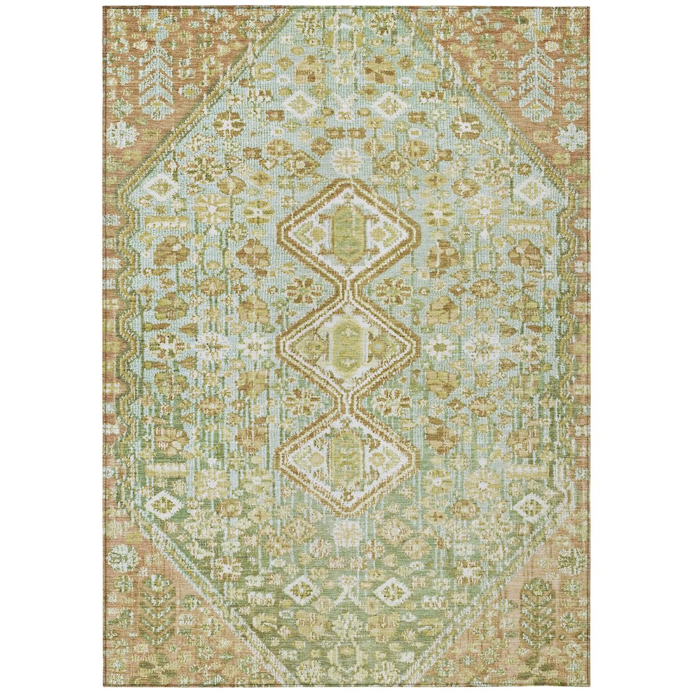 Machine Washable Indoor/Outdoor Chantille Sage 3' x 5' Rug. Picture 1
