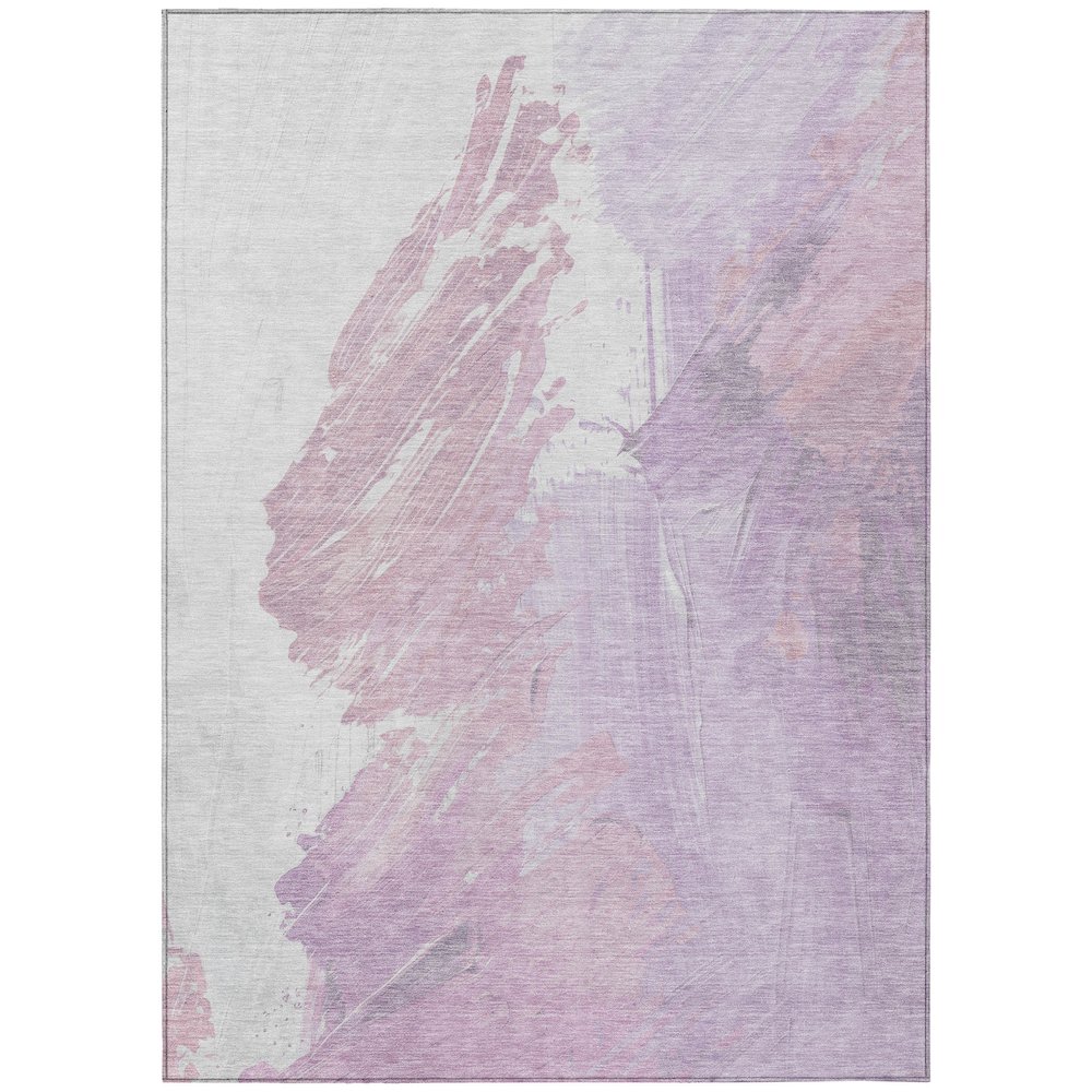 Machine Washable Indoor/Outdoor Chantille Lavender 3' x 5' Rug. Picture 1