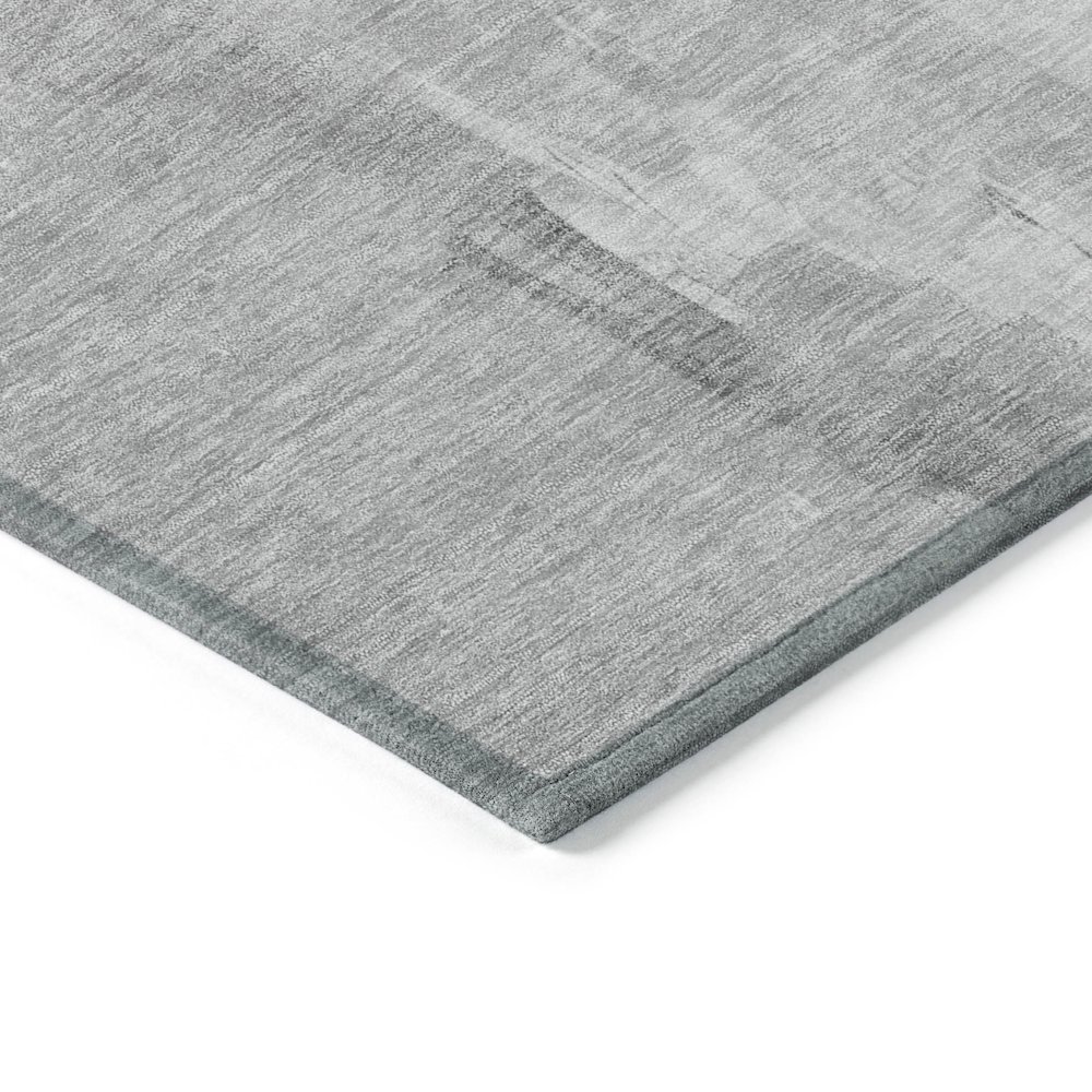 Machine Washable Indoor/Outdoor Chantille Gray 2'3" x 7'6" Runner Rug. Picture 3