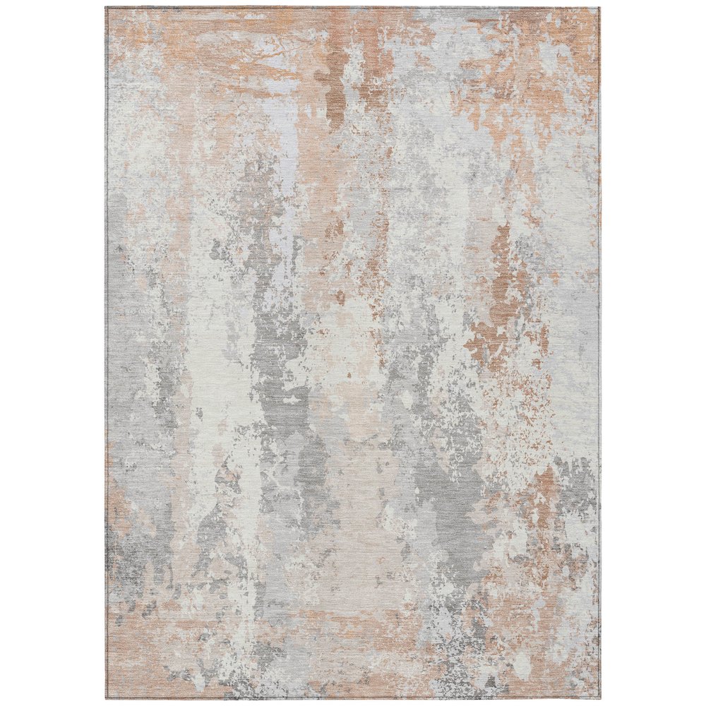 Machine Washable Indoor/Outdoor Chantille Coral 3' x 5' Rug. Picture 1