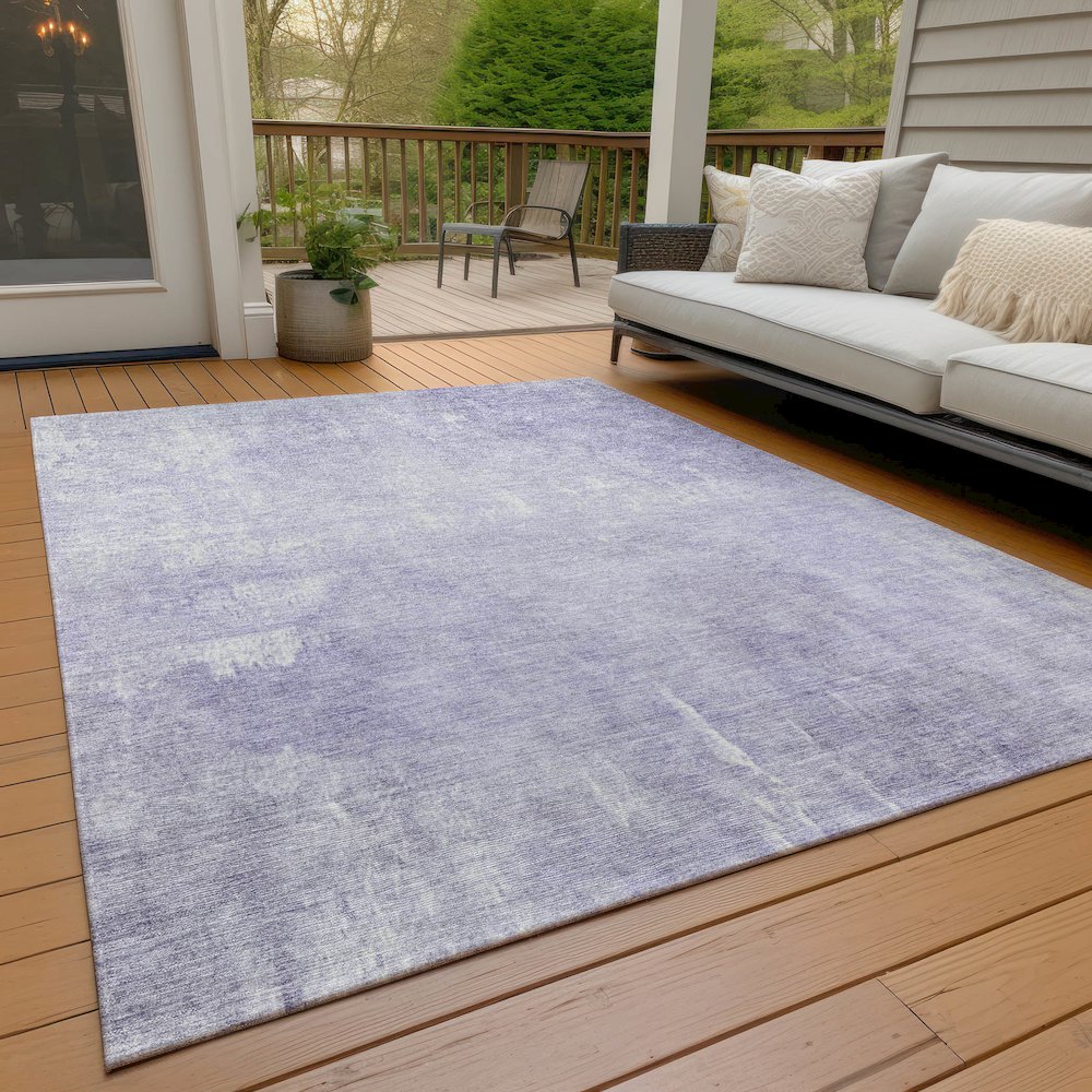 Machine Washable Indoor/Outdoor Chantille Lavender 3' x 5' Rug. Picture 8