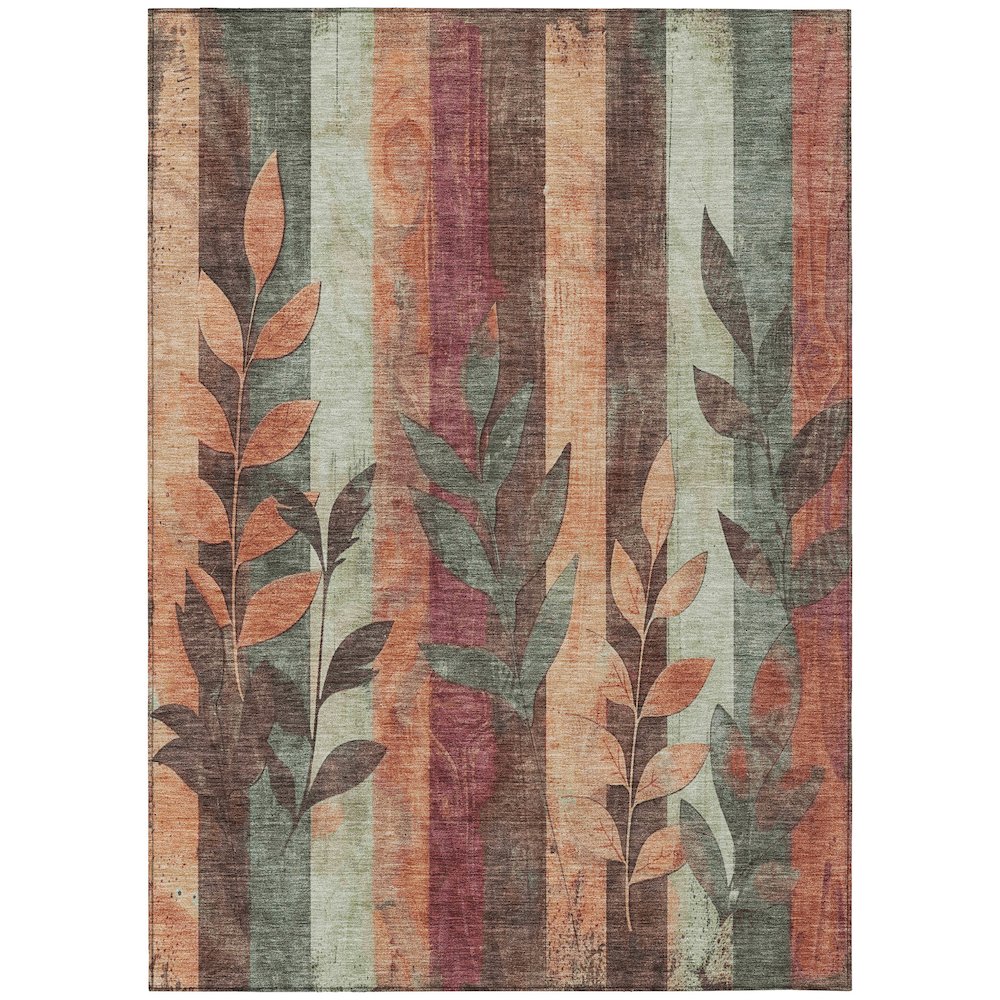 Machine Washable Indoor/Outdoor Chantille Terracotta 3' x 5' Rug. Picture 1