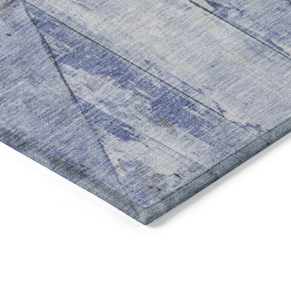 Machine Washable Indoor/Outdoor Chantille Denim 2'3" x 7'6" Runner Rug. Picture 3