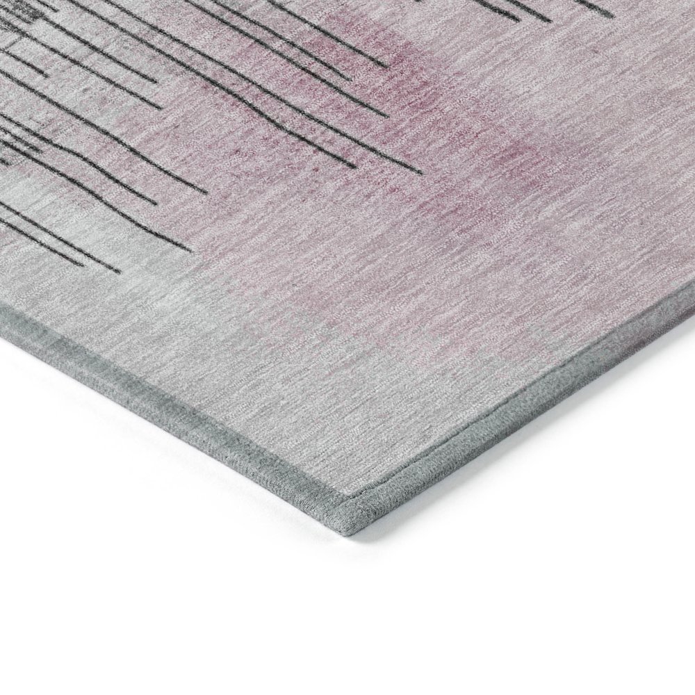 Machine Washable Indoor/Outdoor Chantille Pink 2'3" x 7'6" Runner Rug. Picture 3