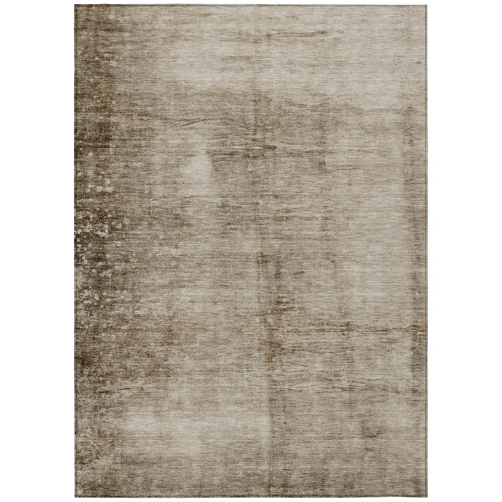 Machine Washable Indoor/Outdoor Chantille Beige 3' x 5' Rug. Picture 1