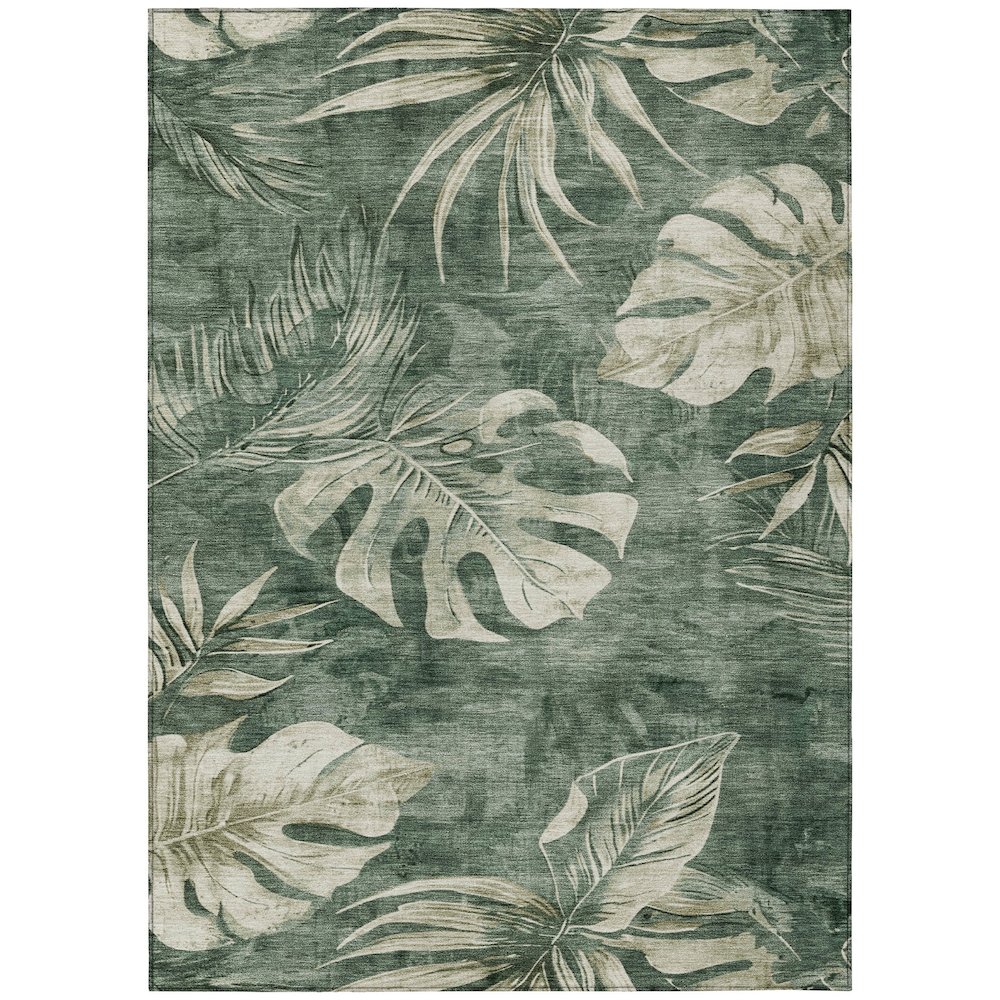 Machine Washable Indoor/Outdoor Chantille Fern 3' x 5' Rug. Picture 1