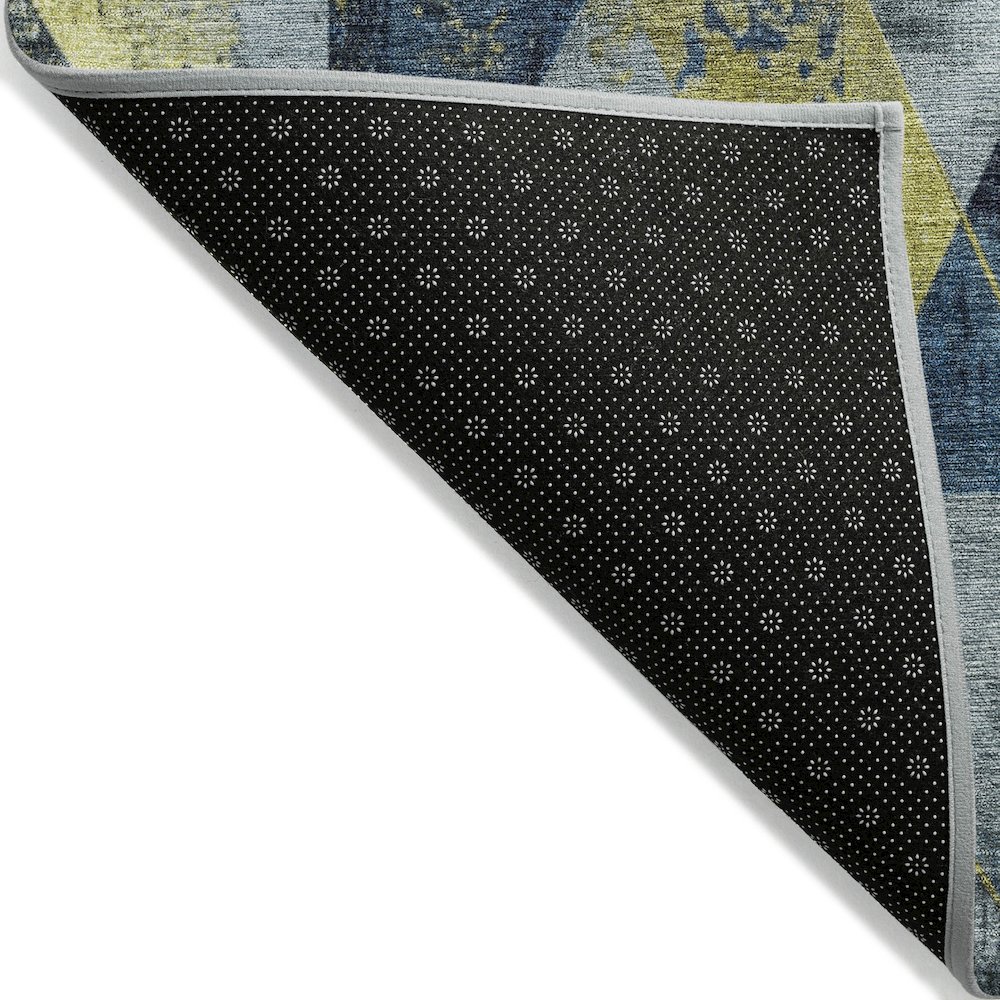 Machine Washable Indoor/Outdoor Chantille Navy 2'3" x 7'6" Runner Rug. Picture 2
