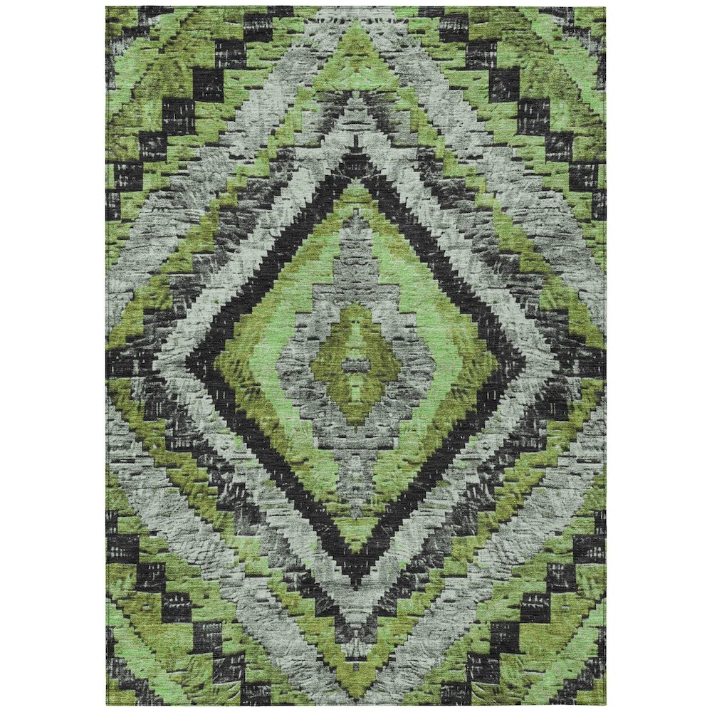 Machine Washable Indoor/Outdoor Chantille Aloe 3' x 5' Rug. Picture 1