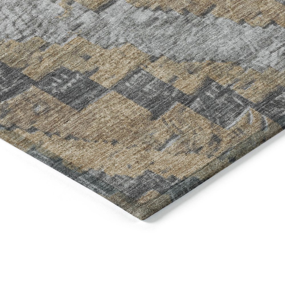 Machine Washable Indoor/Outdoor Chantille Khaki 2'3" x 7'6" Runner Rug. Picture 3