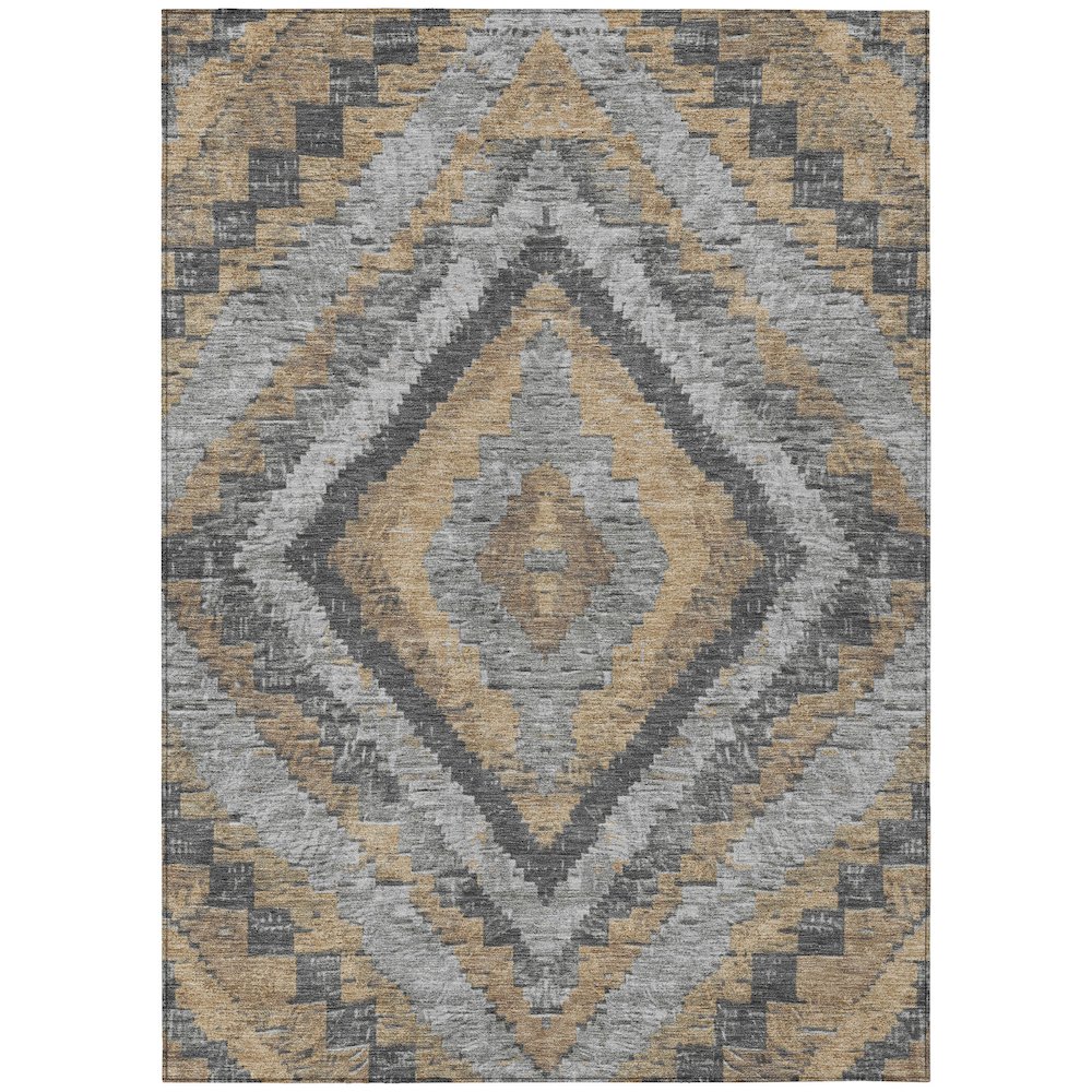Machine Washable Indoor/Outdoor Chantille Khaki 3' x 5' Rug. Picture 1