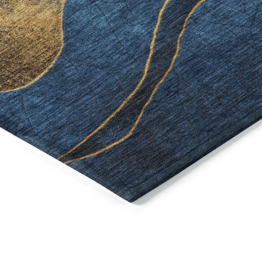 Machine Washable Indoor/Outdoor Chantille Blue 2'3" x 7'6" Runner Rug. Picture 3