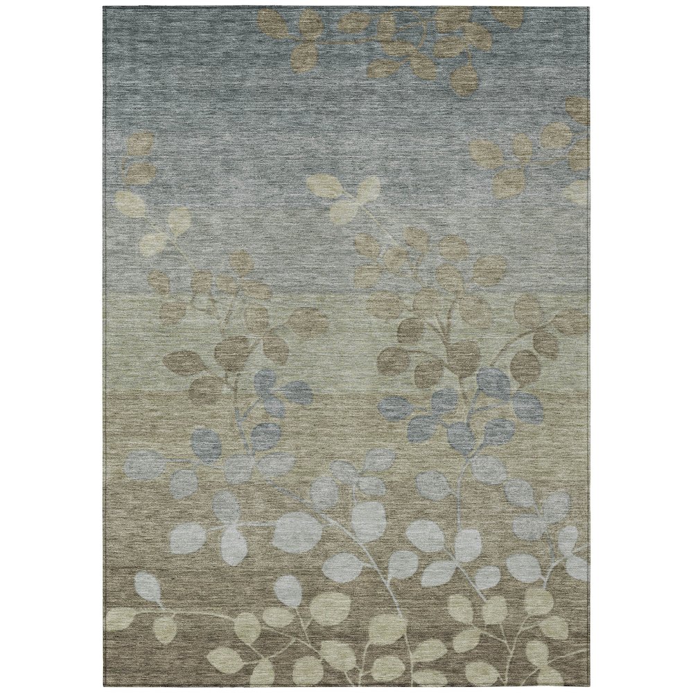 Machine Washable Indoor/Outdoor Chantille Khaki 3' x 5' Rug. Picture 1