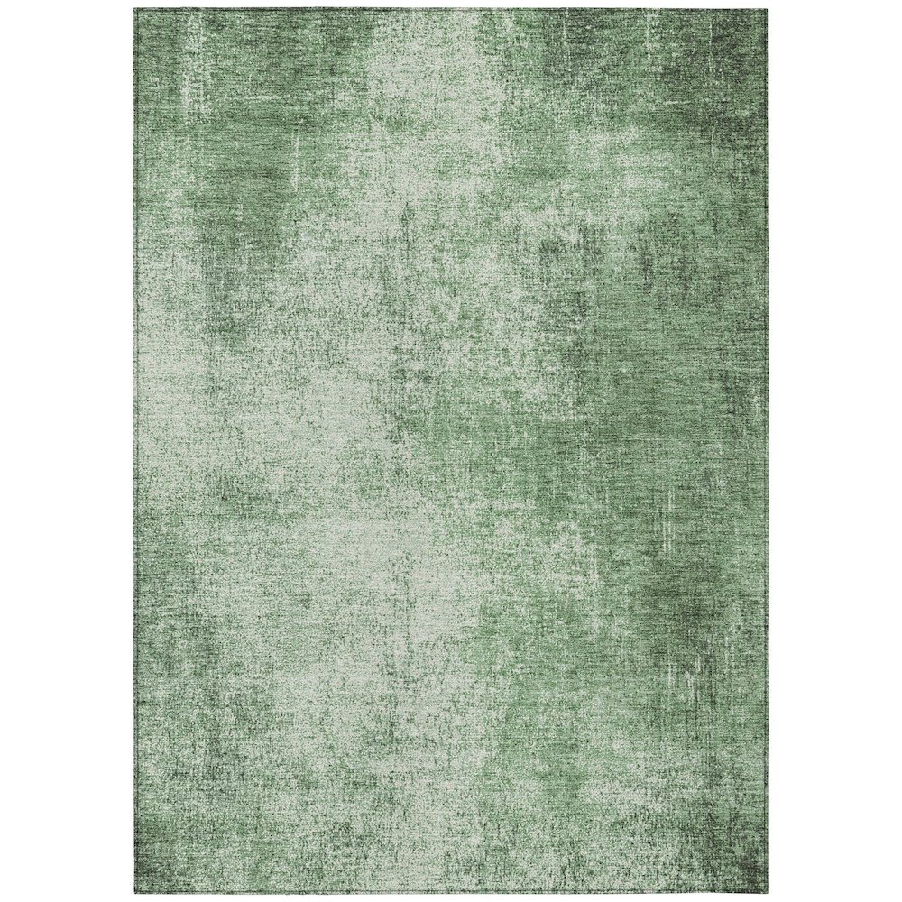 Machine Washable Indoor/Outdoor Chantille Green 3' x 5' Rug. Picture 1