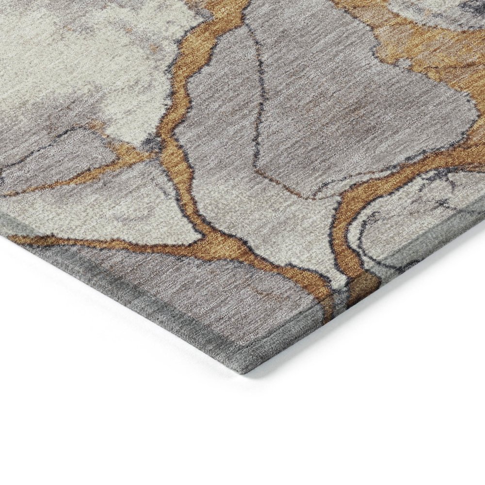 Machine Washable Indoor/Outdoor Chantille Gold 2'3" x 7'6" Runner Rug. Picture 3
