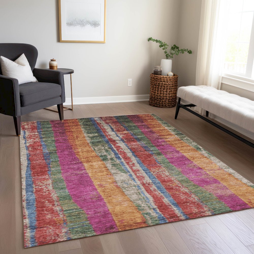 Machine Washable Indoor/Outdoor Chantille Putty 3' x 5' Rug. Picture 6