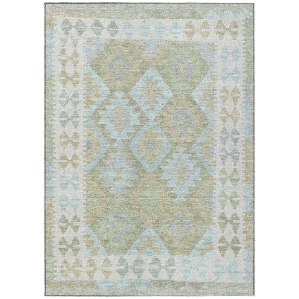 Machine Washable Indoor/Outdoor Chantille Sage 3' x 5' Rug. Picture 1