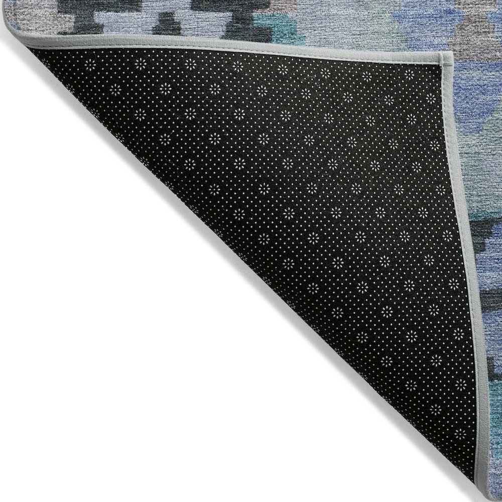 Machine Washable Indoor/Outdoor Chantille Teal 2'3" x 7'6" Runner Rug. Picture 2