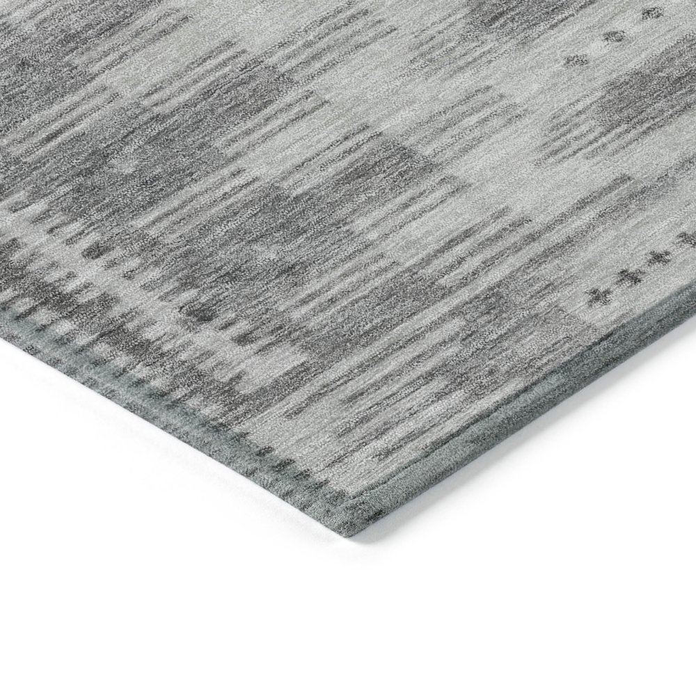 Machine Washable Indoor/Outdoor Chantille Gray 2'3" x 7'6" Runner Rug. Picture 3