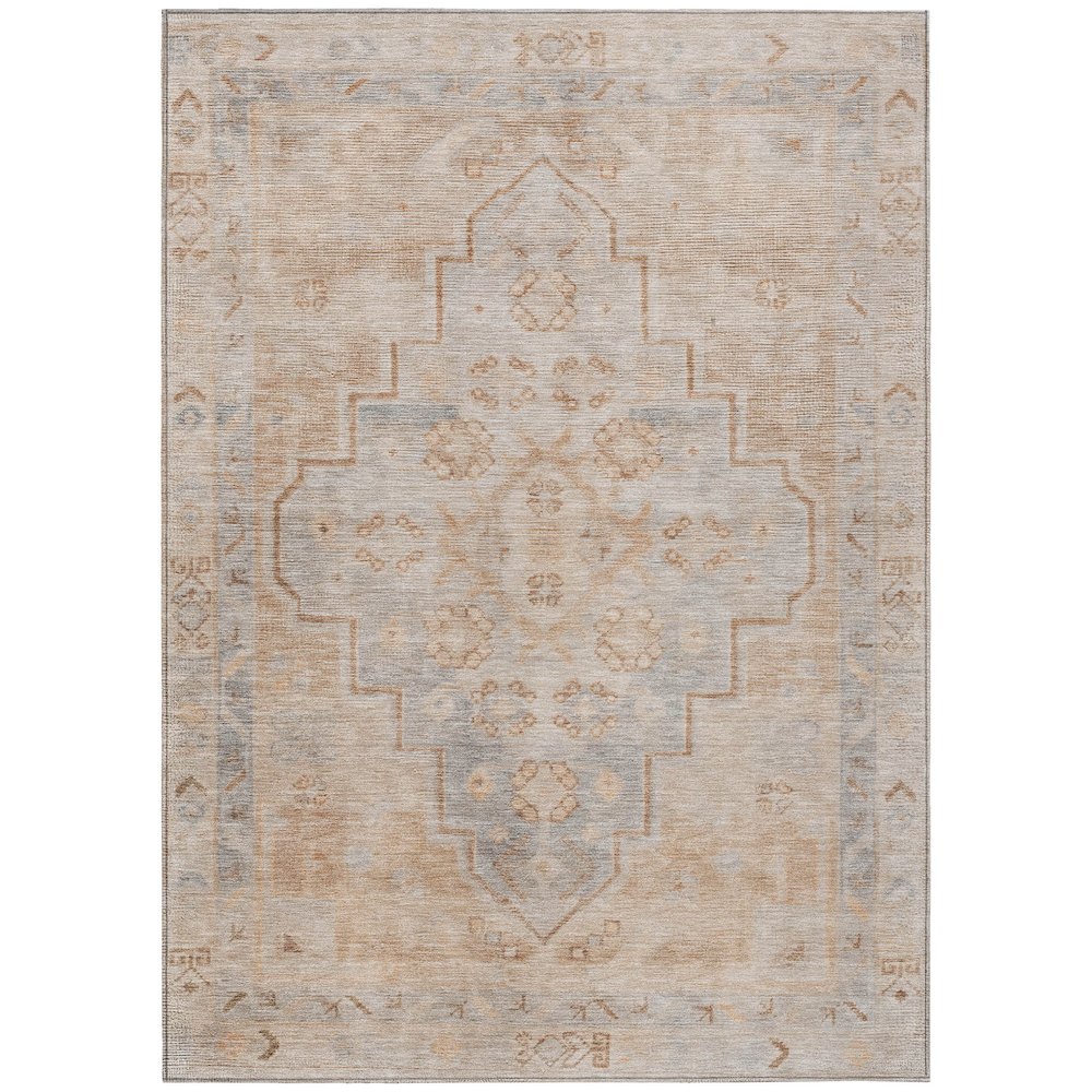 Machine Washable Indoor/Outdoor Chantille Copper 3' x 5' Rug. Picture 1