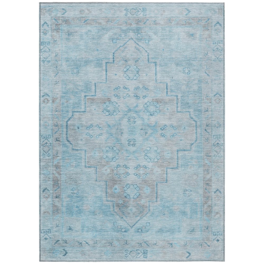 Machine Washable Indoor/Outdoor Chantille Sky 3' x 5' Rug. Picture 1