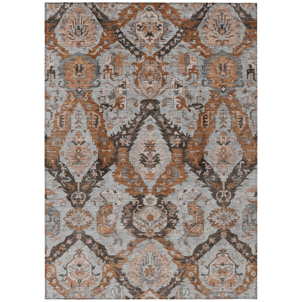 Machine Washable Indoor/Outdoor Chantille Paprika 3' x 5' Rug. Picture 1