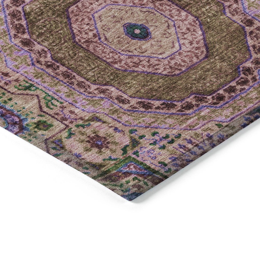 Machine Washable Indoor/Outdoor Chantille Pink 2'3" x 7'6" Runner Rug. Picture 3
