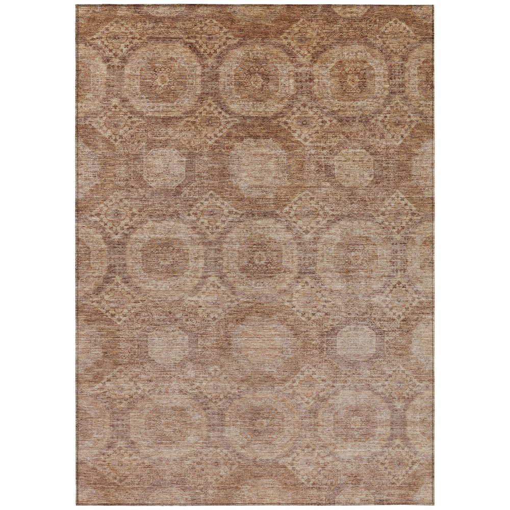 Machine Washable Indoor/Outdoor Chantille Copper 3' x 5' Rug. Picture 1