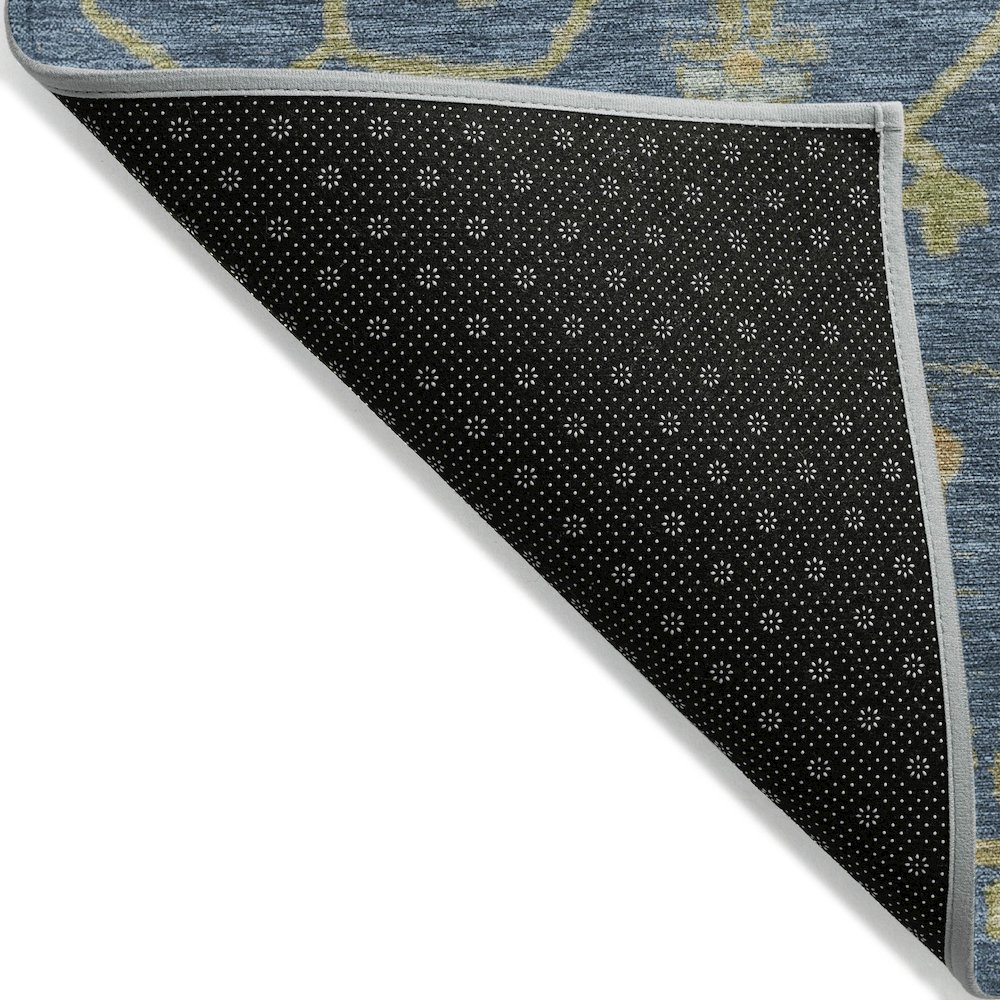 Machine Washable Indoor/Outdoor Chantille Navy 2'3" x 7'6" Runner Rug. Picture 2