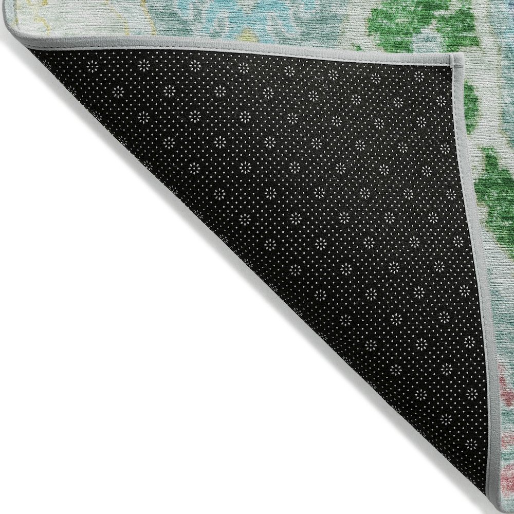 Machine Washable Indoor/Outdoor Chantille Teal 2'3" x 7'6" Runner Rug. Picture 2