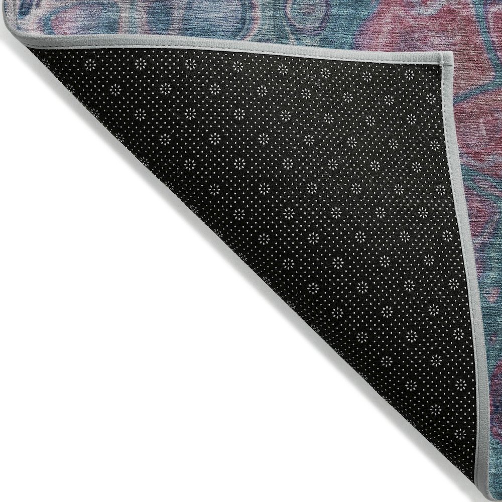 Machine Washable Indoor/Outdoor Chantille Teal 2'3" x 7'6" Runner Rug. Picture 2
