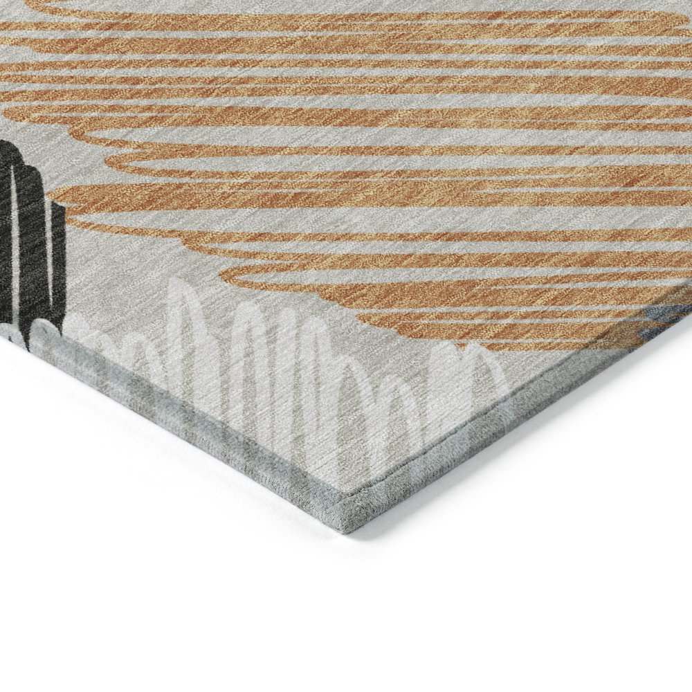 Machine Washable Indoor/Outdoor Chantille Copper 2'3" x 7'6" Runner Rug. Picture 3