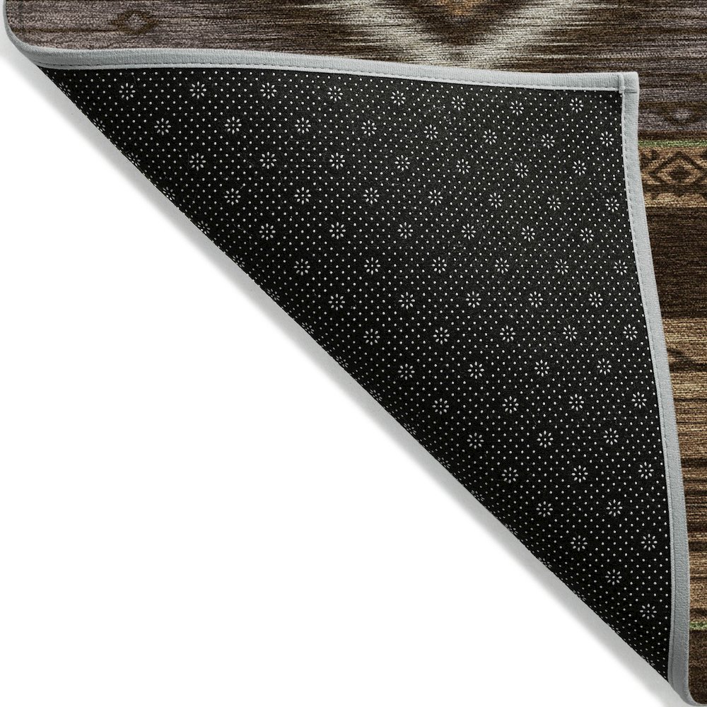 Machine Washable Indoor/Outdoor Chantille Chocolate 2'3" x 7'6" Runner Rug. Picture 2