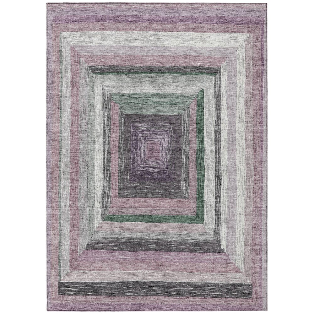 Machine Washable Indoor/Outdoor Chantille Blush 3' x 5' Rug. Picture 1