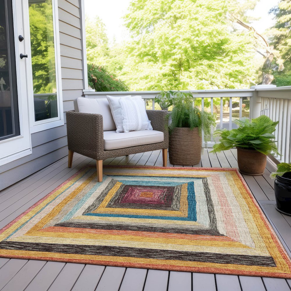 Machine Washable Indoor/Outdoor Chantille Honey 3' x 5' Rug. Picture 8