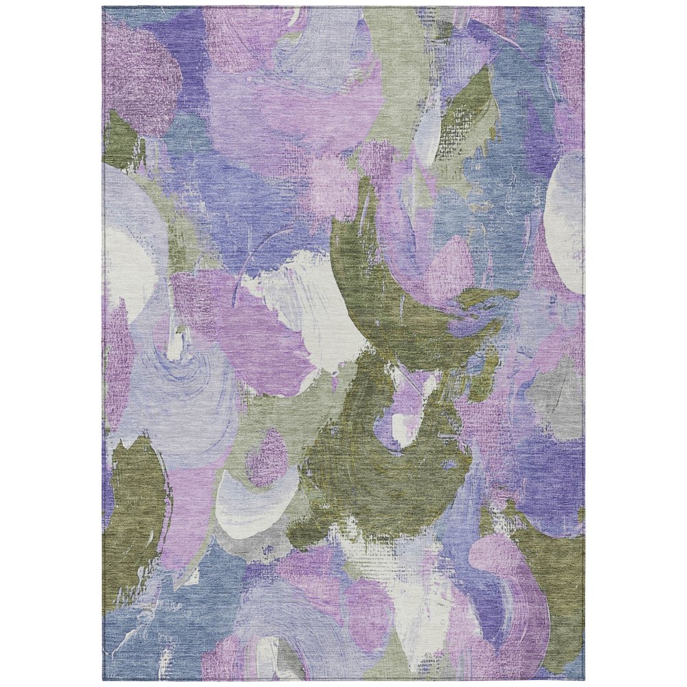 Machine Washable Indoor/Outdoor Chantille Lavender 3' x 5' Rug. Picture 1