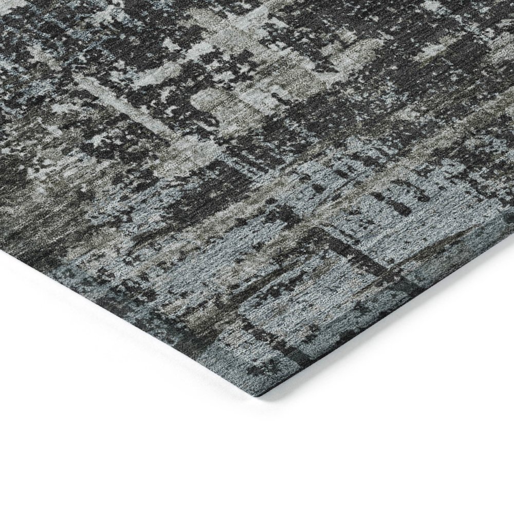 Machine Washable Indoor/Outdoor Chantille Charcoal 2'3" x 7'6" Runner Rug. Picture 3