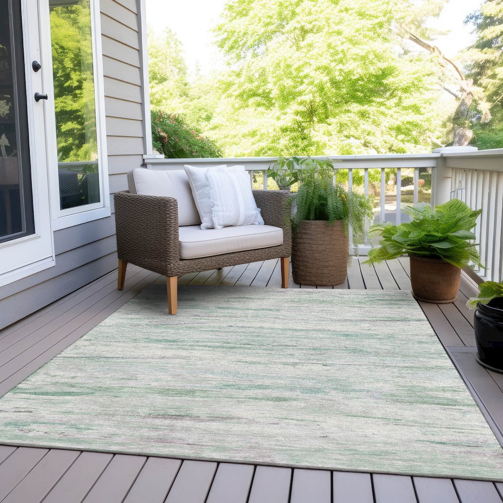 Machine Washable Indoor/Outdoor Chantille Aloe 3' x 5' Rug. Picture 8