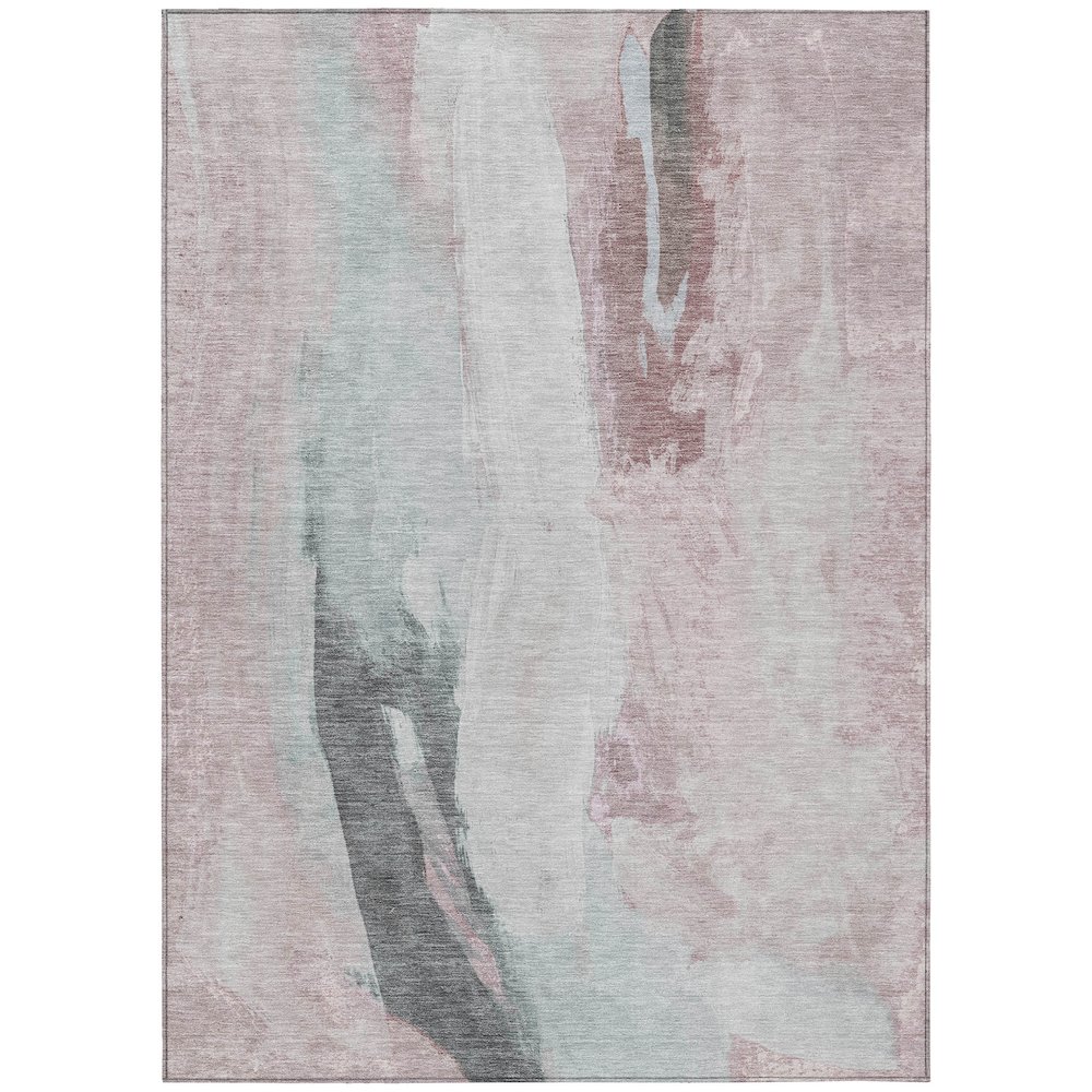 Machine Washable Indoor/Outdoor Chantille Blush 3' x 5' Rug. Picture 1