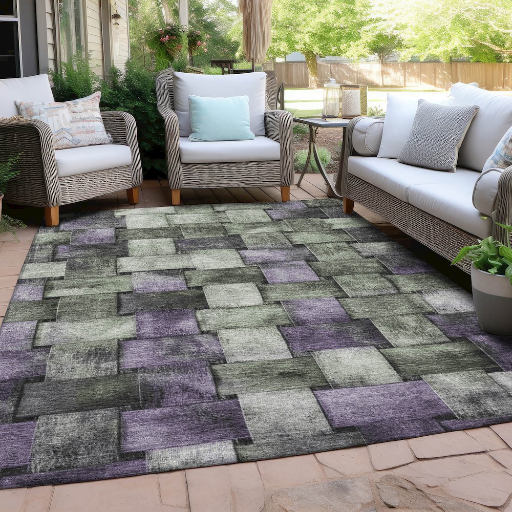 Machine Washable Indoor/Outdoor Chantille Sage 3' x 5' Rug. Picture 7