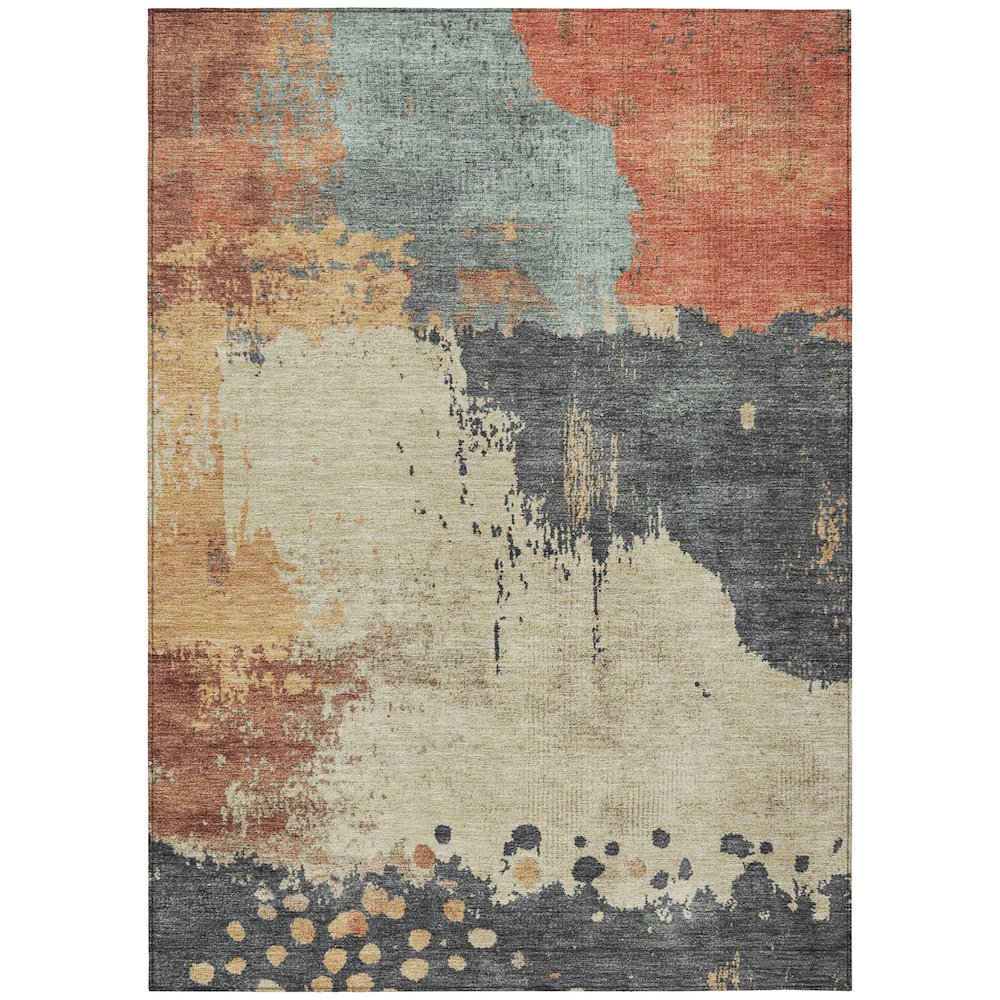 Machine Washable Indoor/Outdoor Chantille Paprika 3' x 5' Rug. Picture 1
