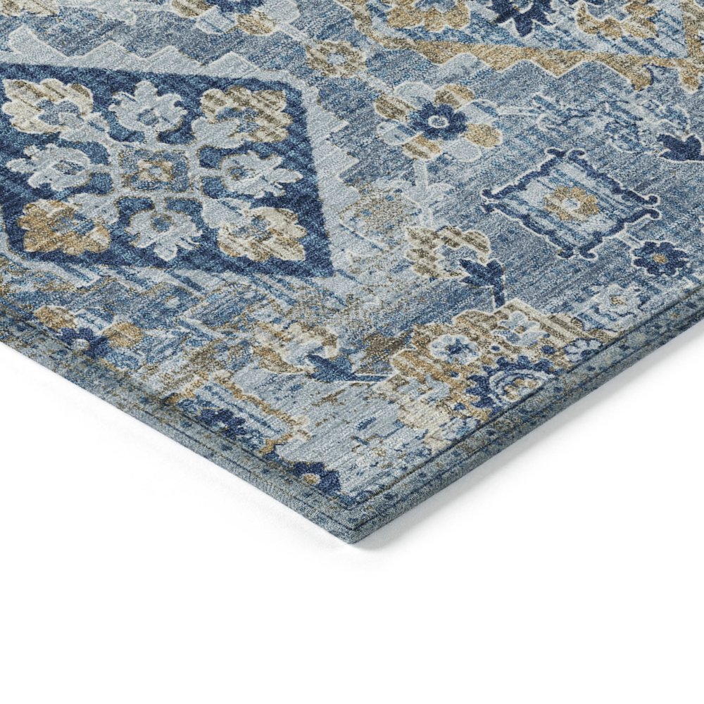 Machine Washable Indoor/Outdoor Chantille Denim 2'3" x 7'6" Runner Rug. Picture 3