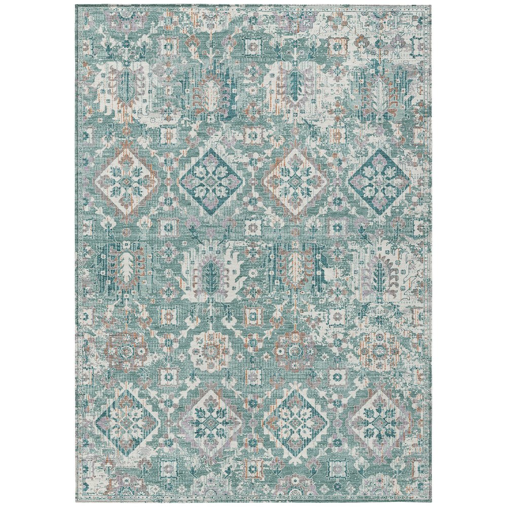 Machine Washable Indoor/Outdoor Chantille Seafoam 3' x 5' Rug. Picture 1