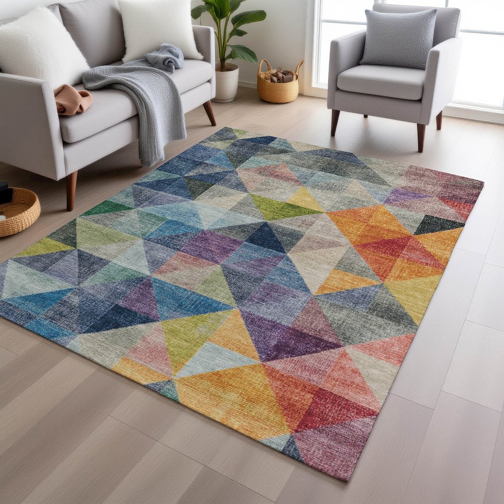 Machine Washable Indoor/Outdoor Chantille Putty 3' x 5' Rug. Picture 5