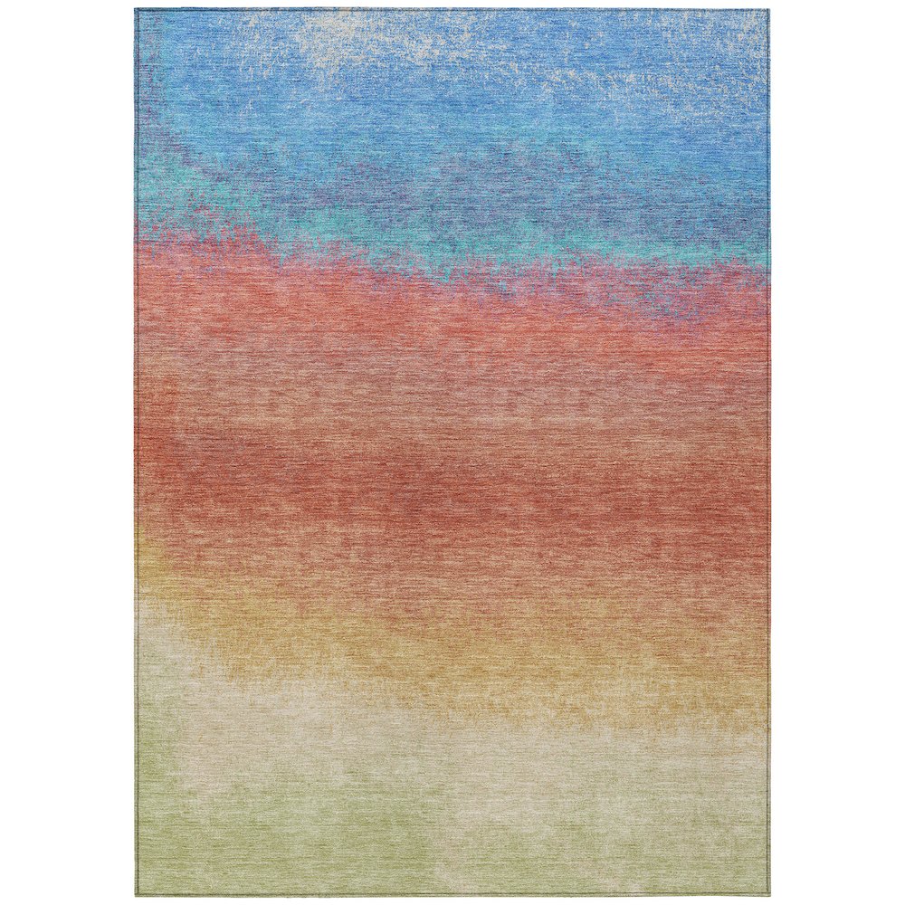 Machine Washable Indoor/Outdoor Chantille Coral 3' x 5' Rug. Picture 1