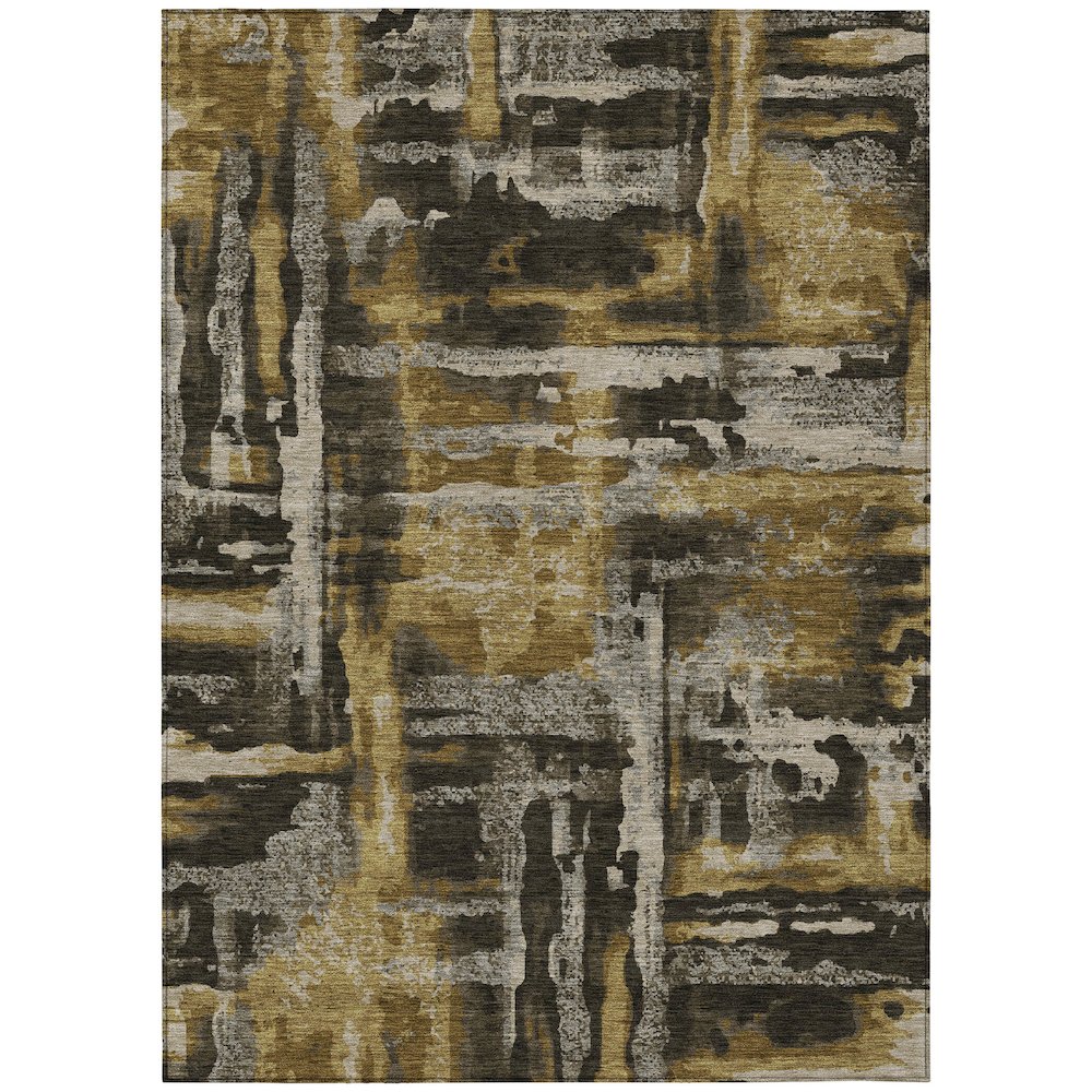 Machine Washable Indoor/Outdoor Chantille ACN2015 Coffee 3' x 5' Rug. Picture 1