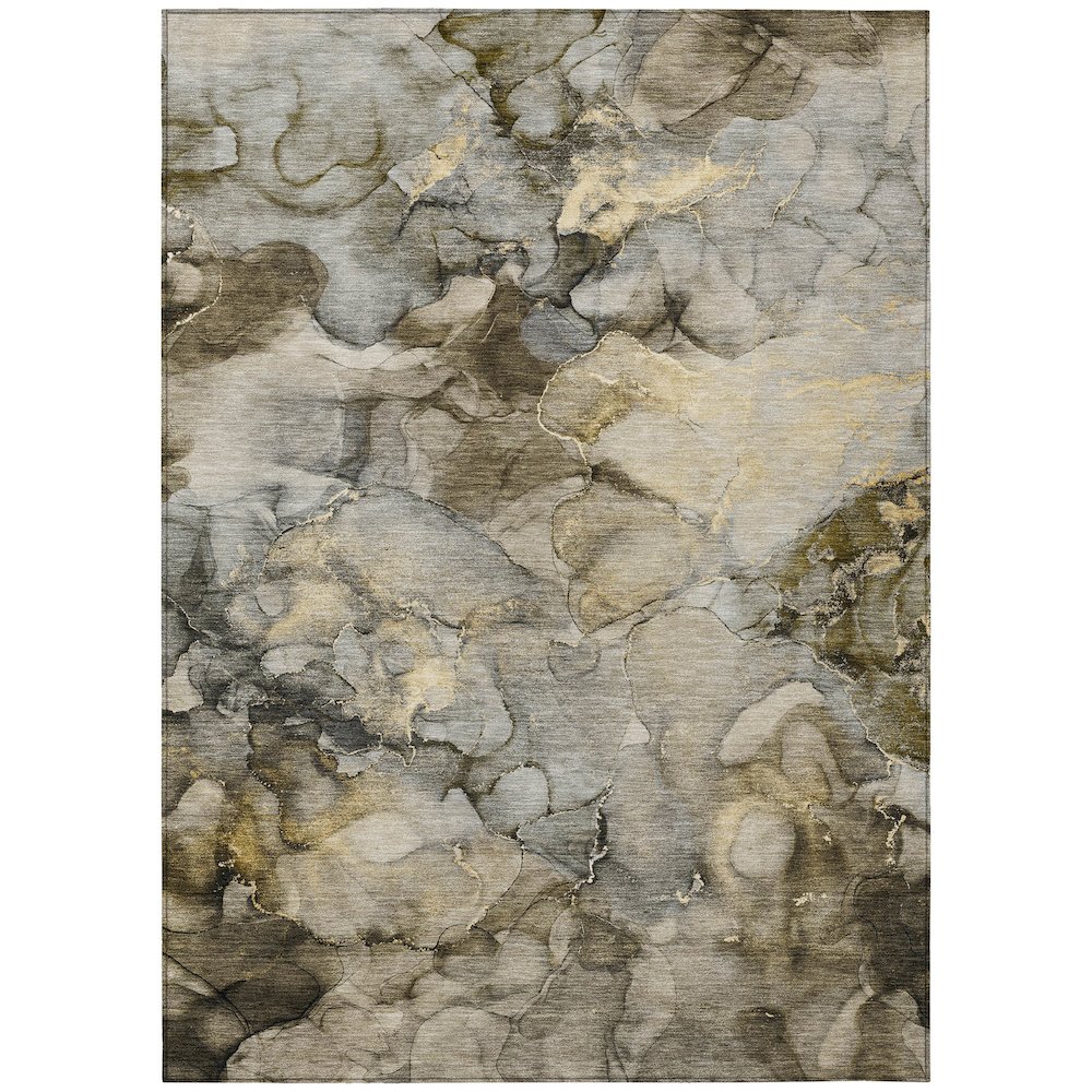 Machine Washable Indoor/Outdoor Chantille ACN2018 Pewter 3' x 5' Rug. Picture 1