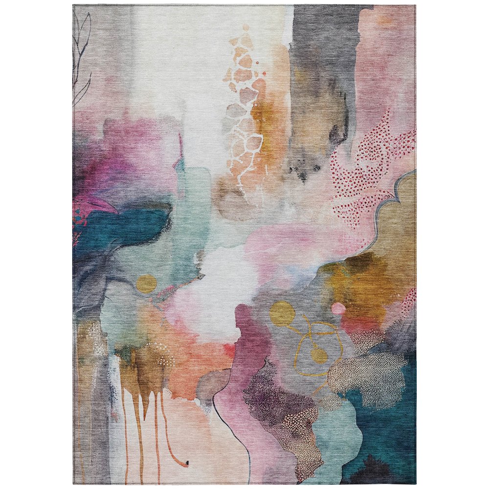 Machine Washable Indoor/Outdoor Chantille ACN2019 Blush 3' x 5' Rug. Picture 1