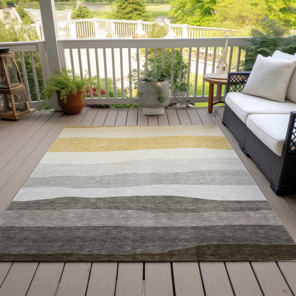 Machine Washable Indoor/Outdoor Chantille ACN2023 Pewter 3' x 5' Rug. Picture 8
