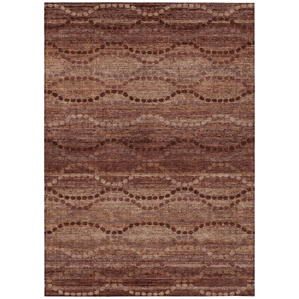 Machine Washable Indoor/Outdoor Chantille ACN2031 Paprika 3' x 5' Rug. Picture 1