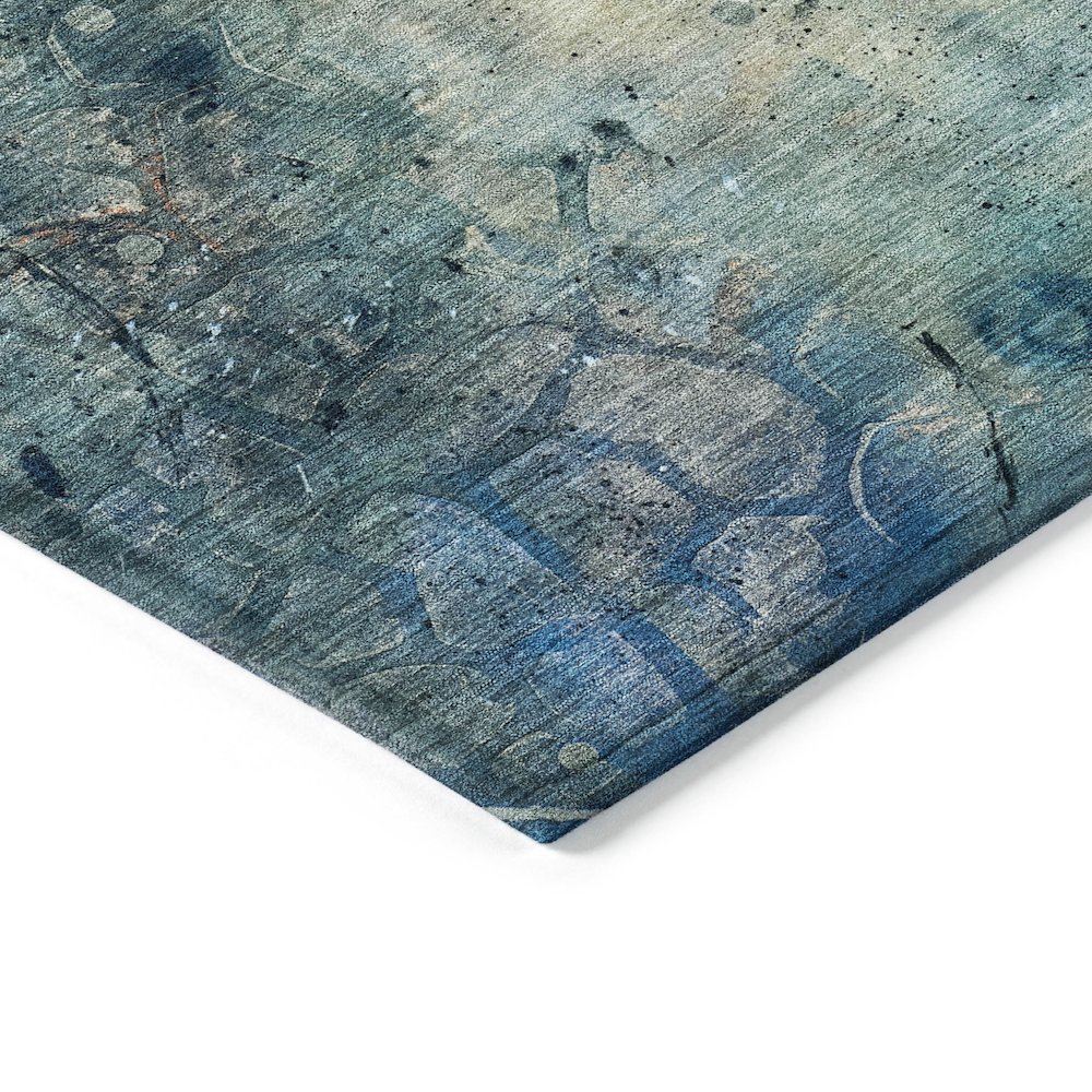 Machine Washable Indoor/Outdoor Chantille ACN2032 Teal 2'3" x 7'6" Runner Rug. Picture 3
